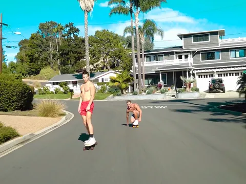 Longboard boys ha-ha rigid on the spur