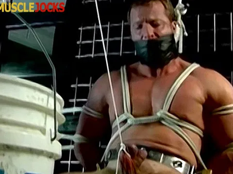Derek is trussed and has his nut pulled